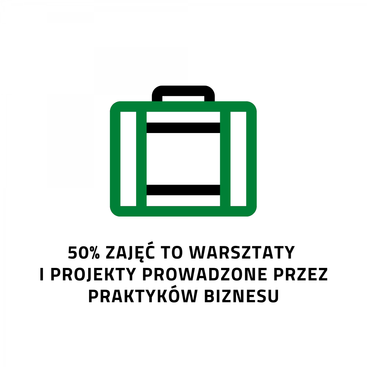 50% zajęć to warsztaty i projekty prowadzone przez praktyków biznesu